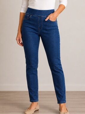 Ruby Rd. Petite High Rise Jeggings Stretch Skinny Jeans Blue Size 4P